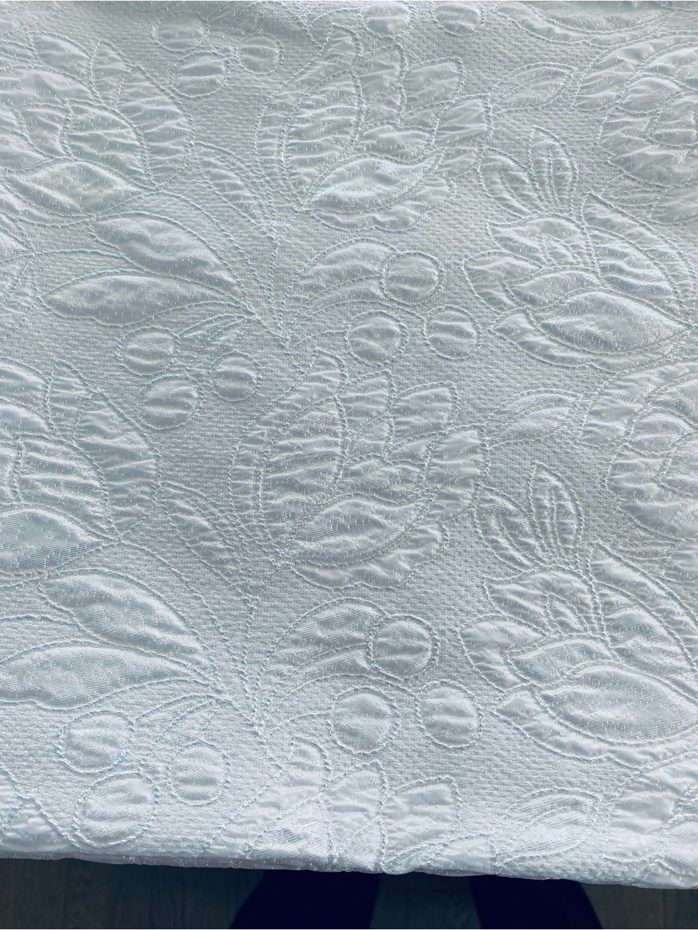Elegant White Floral Fancy Fabric Piece